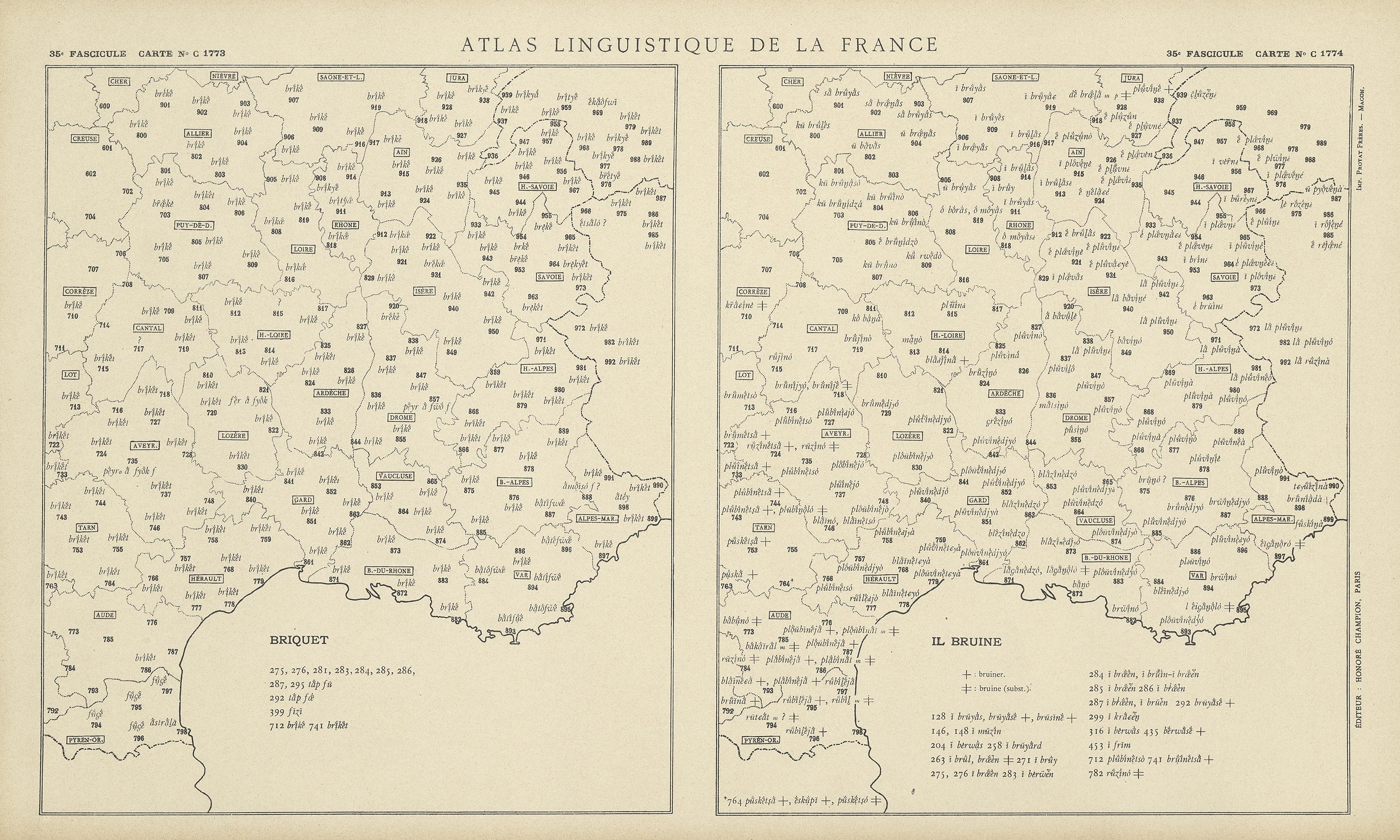 carte alf 1774 du segment Il bruine.